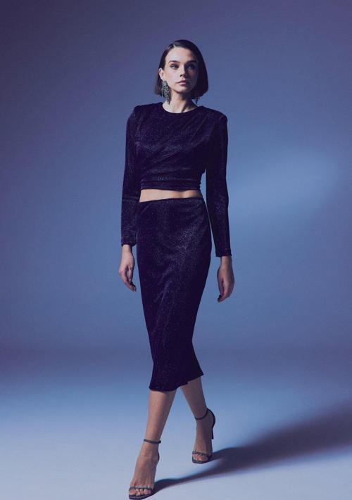 Parlak Kalem Etek - Lacivert