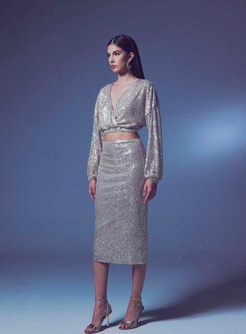 Payet Detaylı Kalem Etek - Bej