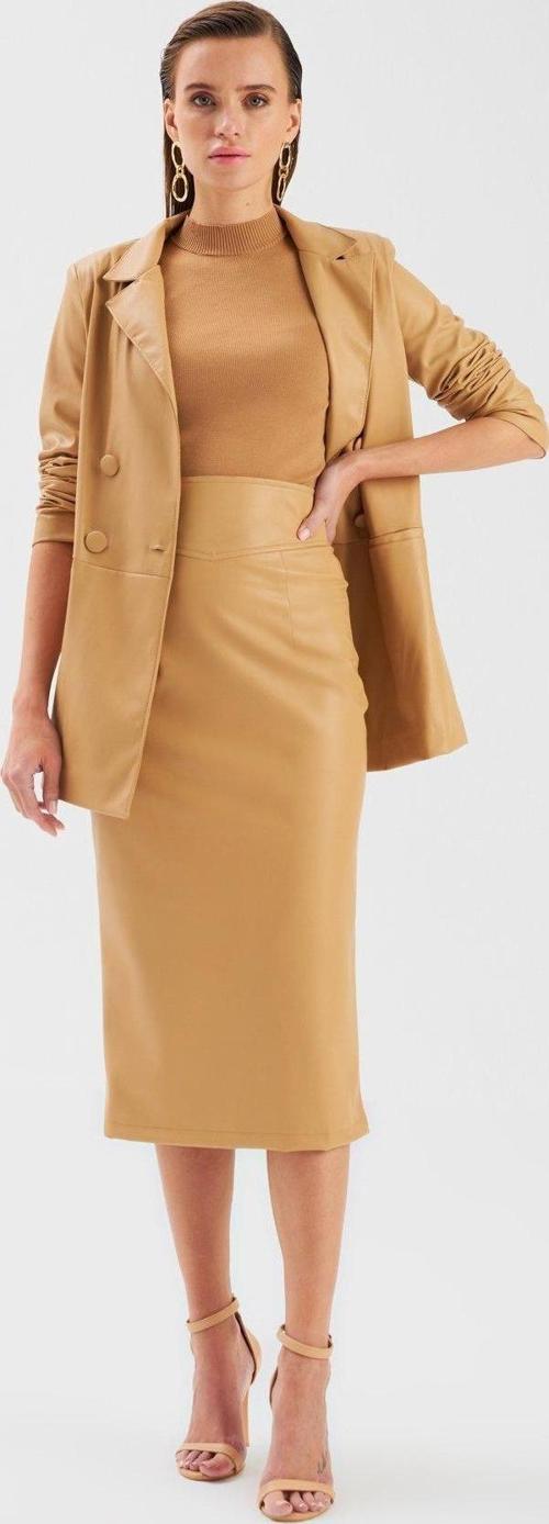 Deri Kalem Etek - Bej