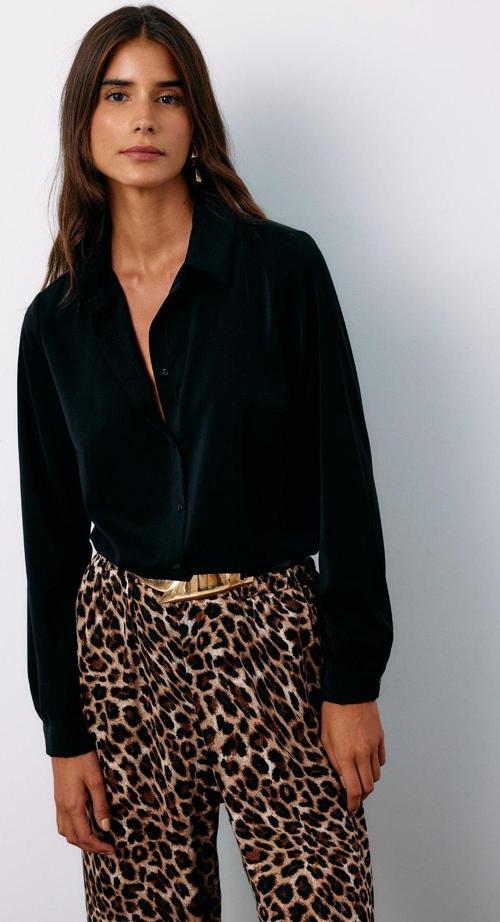 Düz Klasik Gömlek - Siyah