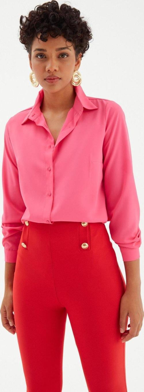 Düz Klasik Gömlek - Fuşya