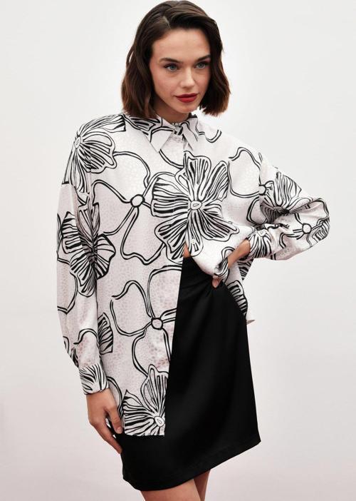 Desenli Uzun Gömlek - Taş