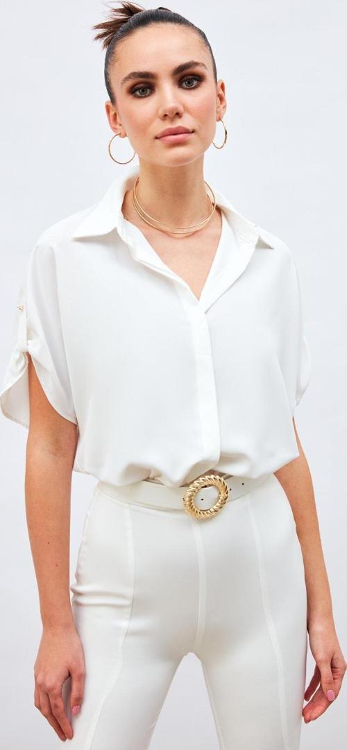 Kol Detaylı Salaş Gömlek - Ekru