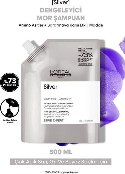 Loreal Professionnel Serie Expert Silver Renk Dengeleyici Şampuanı 500 ml Refill