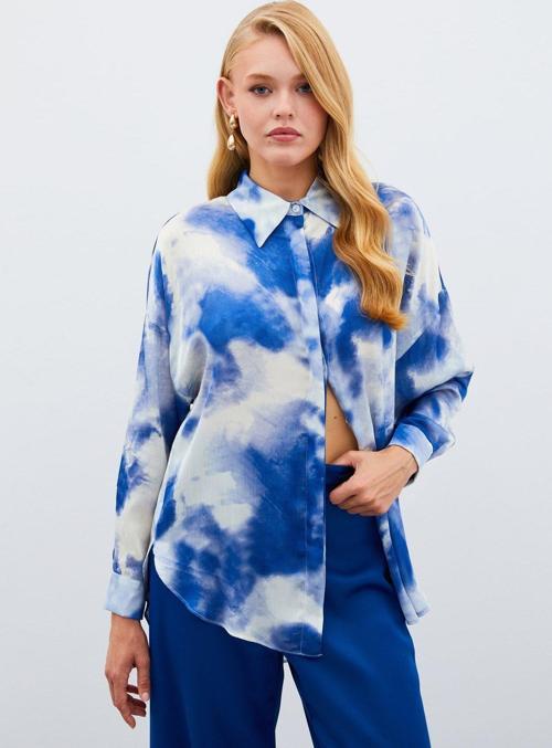 Salaş Uzun Gömlek - Sax Mavi