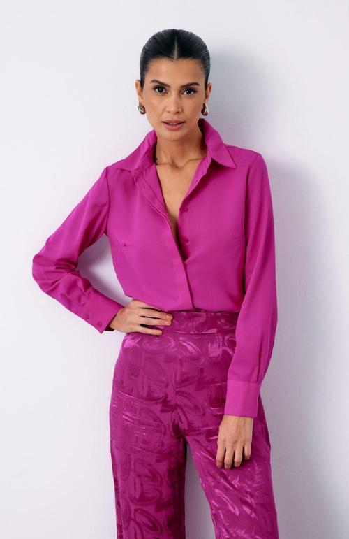 Klasik Düz Gömlek - Fuşya