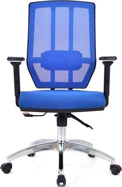 Sera Mavi Krom Fileli Çalışma Koltuğu Ofis Koltuğu