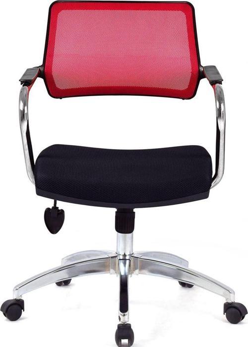 Rauna Kırmızı Fileli Krom Çalışma Koltuğu Ofis Koltuğu