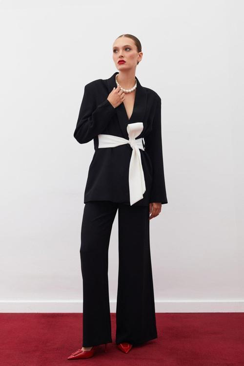 Salaş Krep Pantolon - Siyah