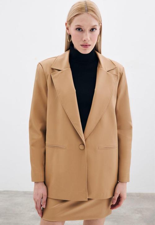 Salaş Deri Ceket - Bej