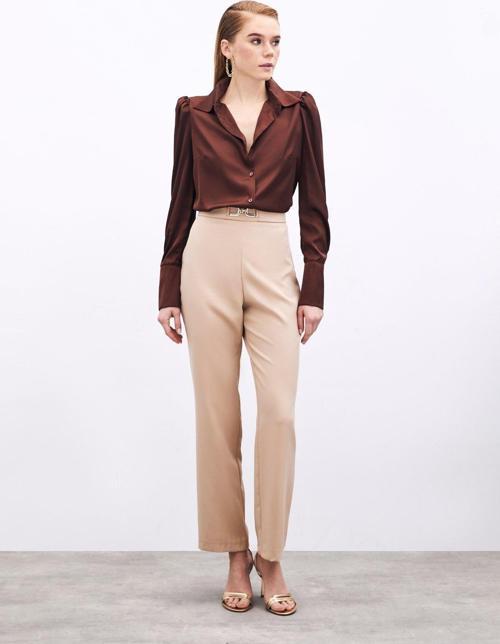 Aksesuar Detaylı Pantolon - Camel
