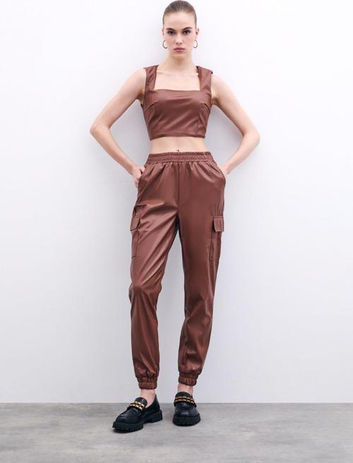 Cepli Kargo Pantolon - Koyu Kahve