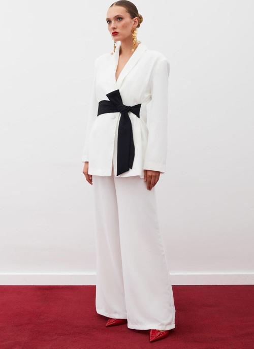 Salaş Krep Pantolon - Ekru