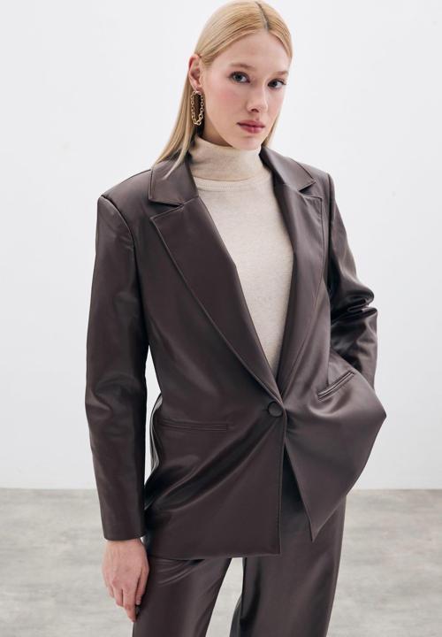 Salaş Deri Ceket - Kahve