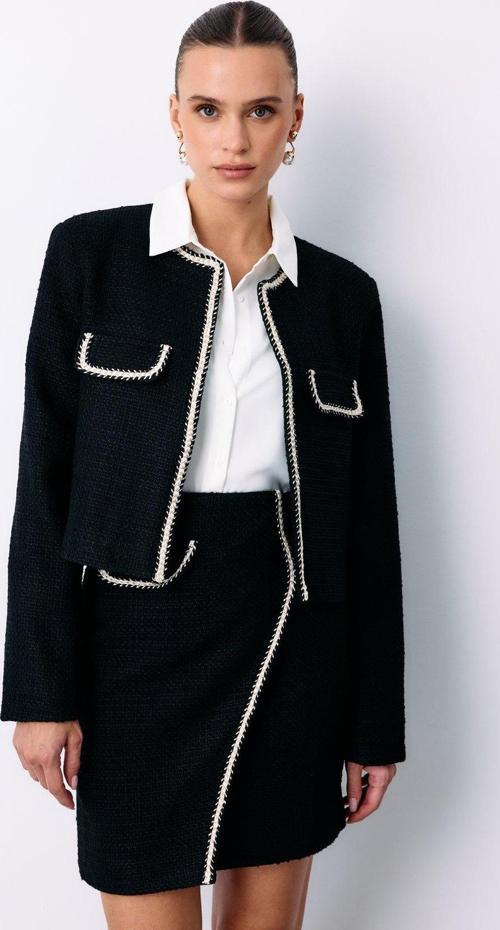 Bisiklet Yaka Kısa Ceket - Siyah