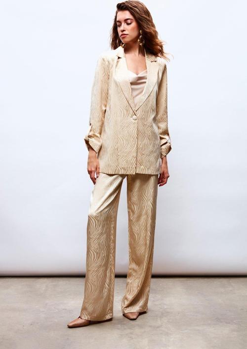 Katlanabilir Kol Detaylı Ceket - Bej