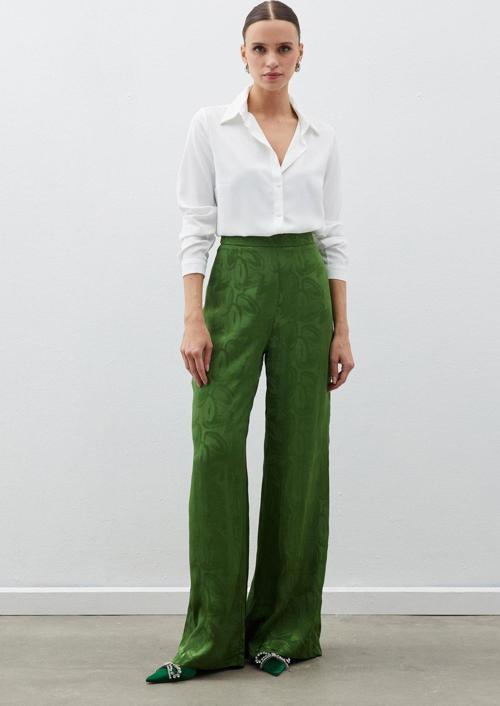 Jakarlı Salaş Pantolon - Yeşil