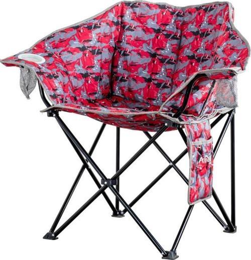Nevgrande Comfort Katlanabilir Kamp Sandalyesi Kırmızı Kamuflaj