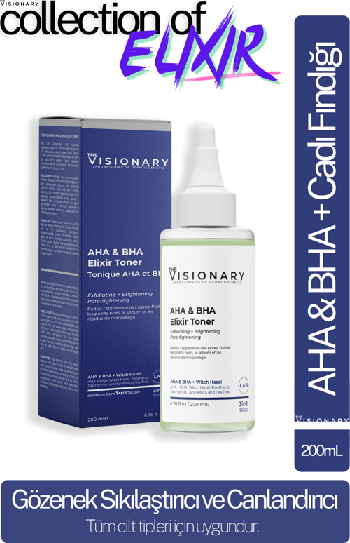 AHA & BHA - Cadı Fındığı İçeren Gözenek Sıkılaştırıcı ve Canlandırıcı Tonik 200 mL