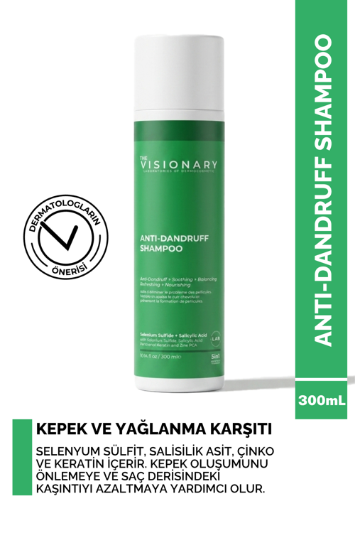 Selenyum Sülfit, Salisilik Asit ve Keratin içeren Kepek ve Yağlanma Karşıtı Şampuan 300 mL