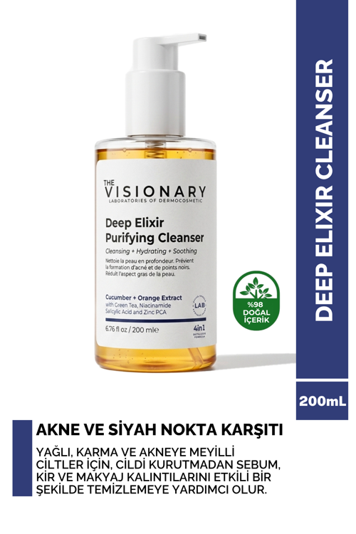 Sivilce/Akne, Siyah Nokta Karşıtı, Arındırıcı Tüm Cilt Tipleri için Yüz Temizleme Jeli 200 mL