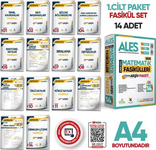 2025 ALES MATEMATİK Kara Kutu 1.Cilt Fasikül SETİ (14lü) ÖSYM Çıkmış Soru Bankası Çözümlü PAKET