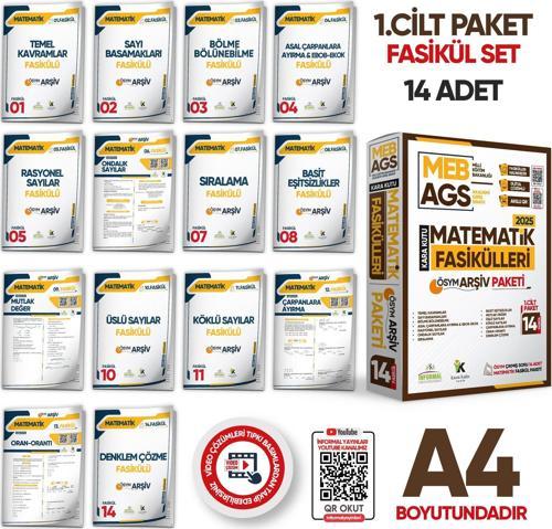 2025 MEB-AGS MATEMATİK Kara Kutu 1.Cilt Fasikül SETİ (14lü) ÖSYM Çıkmış Soru Bankası Çözümlü PAKET