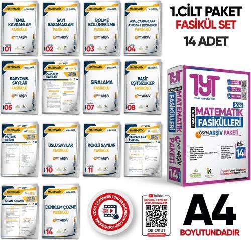 2025 YKS-TYT MATEMATİK Kara Kutu 1.Cilt Fasikül SETİ (14lü) ÖSYM Çıkmış Soru Bankası Çözümlü PAKET