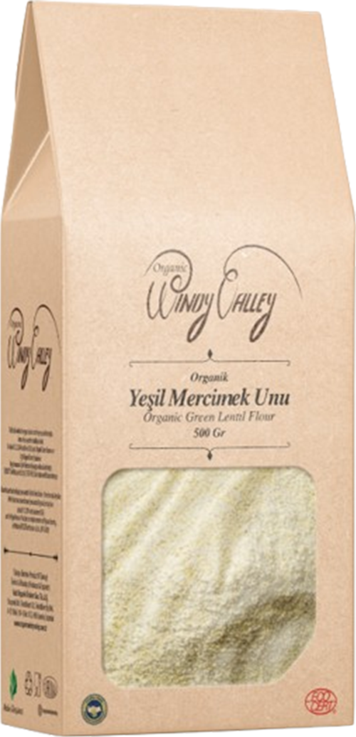 Organik Yeşil Mercimek Unu (500 gr) Glutensiz , Yerli ürün