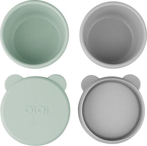Silikon Kapaklı Mini Kase 2'Li Mini Bites - River Green / Powder Grey