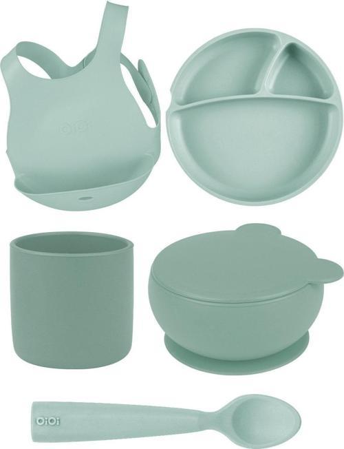River Green Beşli Set (Önlük+Tabak+Kase+Bardak+Kaşık)