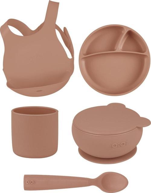 Woody Brown Beşli Set (Önlük+Tabak+Kase+Bardak+Kaşık)
