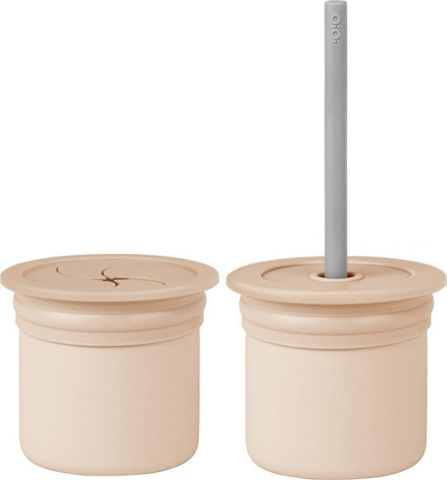 Ham+Hüp Pipetli Silikon Bardak Seti Bubble Beige / Powder Grey