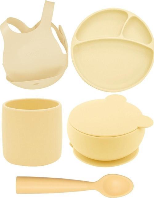 Mellow Yellow Beşli Set (Önlük+Tabak+Kase+Bardak+Kaşık)