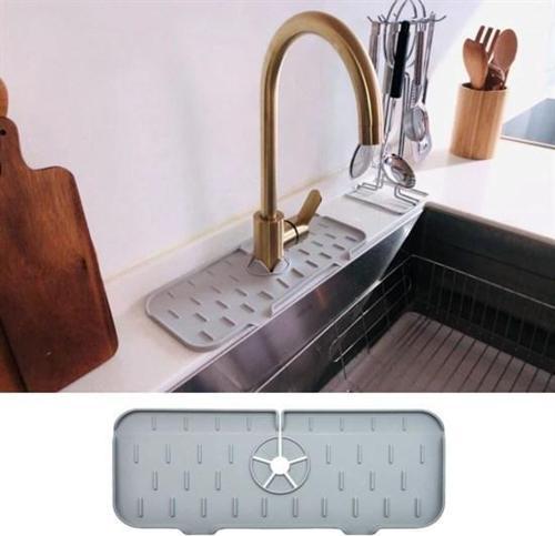 Lavabo İçin Silikon Esnek Mat Musluk Sapı Damlama Tutucu Raf Mutfak Tezgahı Sıçrama Koruma-Findit