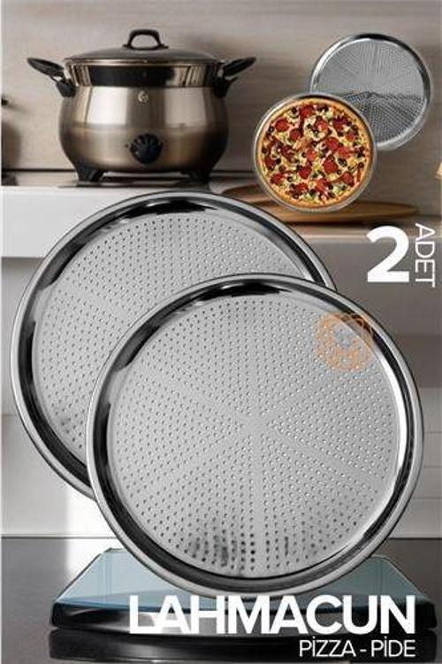 Lahmacun Pizza Pide Pişirme Tepsisi 2 li SET
