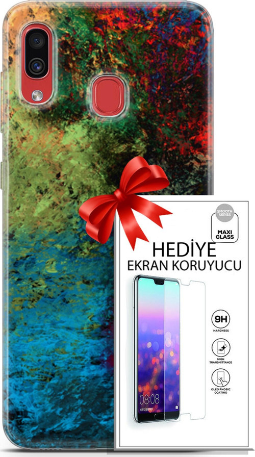 Samsung Galaxy A40 Kılıf Orijinal Seri Nature 16 Tuval Hediyelik Kılıf Ve Ekran Koruyucu