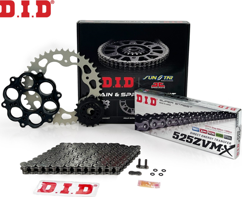 DID Zincir Dişli Seti Ducatı Dıavel (1200 Cc) (2011-2014) / Zincir : Dıd-525Zvm-X (Çelik)-118 / Dişli: Sunstar (15T) - Jt (43T)