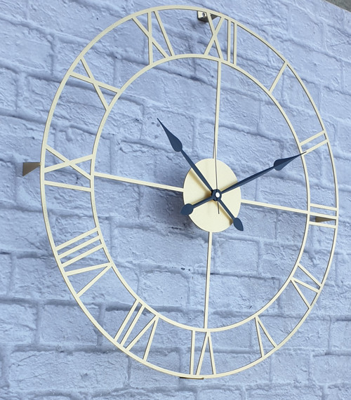 Altın(Gold) Renkli Metal Duvar Saati Çap 60 Cm