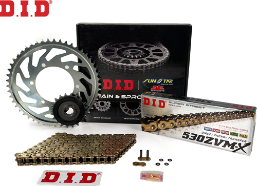 DID Zincir Dişli Seti Suzukı Gsf Bandıt / S (1200 Cc) (2001-2005) / Zincir : Dıd-530Zvm-X (Gold)-110 / Dişli: Jt (15T-45T)