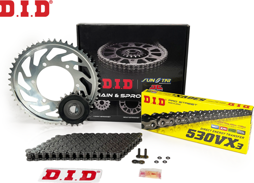 DID Zincir Dişli Seti Honda Vfr (800 Cc)  (1998-2001) / Zincir : Dıd-530Vx3 (Çelik)-108 / Dişli: Jt (17T) - Sunstar (43T)