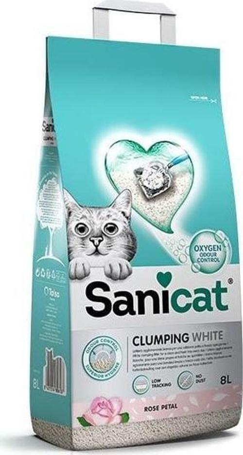 Clunping White Gül Kokulu Topaklanan Kedi Kumu 8 Lt