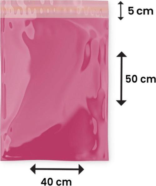 Pembe Cepsiz Kargo Poşeti 40X50+5 - 500 Adet - (110 Mikron)