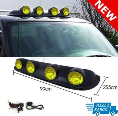 Off Road Uyumlu Sis Farı Tavan Sis Lambası 4 Lü Sarı