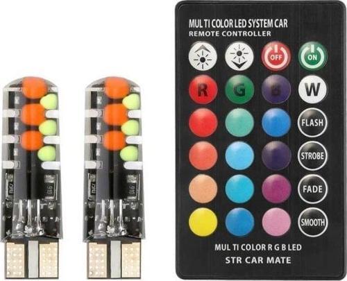 Kumandalı T10 Uyumlu Park Ampulü 16 Renkli Çakarlı