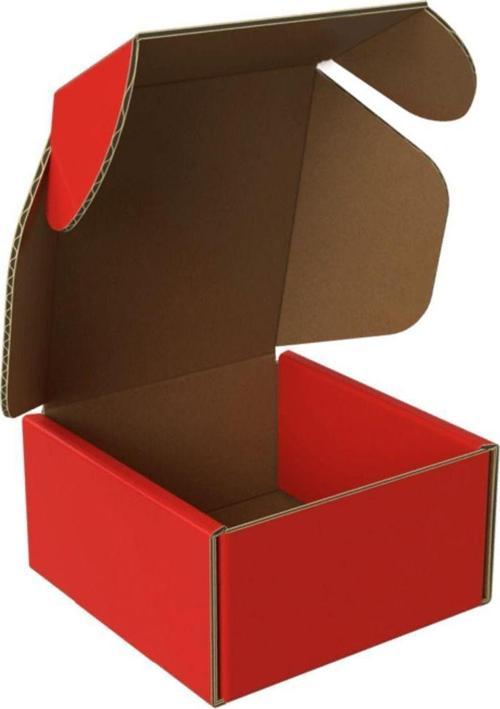 8X8X4 - 25 Adet Kırmızı Kilitli E Ticaret Karton Kargo Kutusu