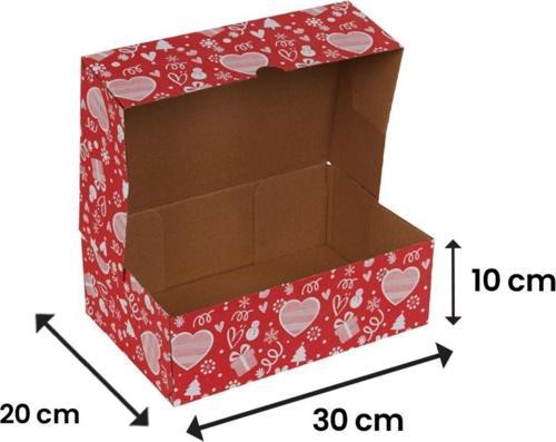 30X20X10-25 Adet Kalpli - Baskılı Hediye Karton Kutusu