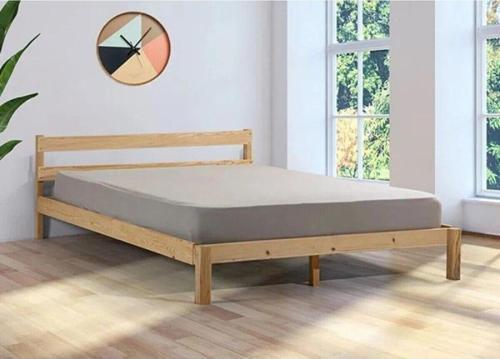 Masif Ahşap Karyola Çift Kişilik 120X200 cm Doğal Ahşap Natural