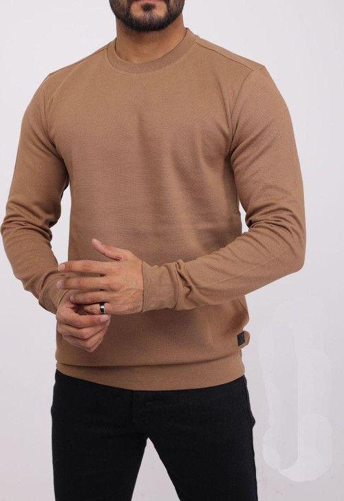 Troy Erkek Slim Fit Uzun Kol Sıfır Yaka Sweatshırt-6964