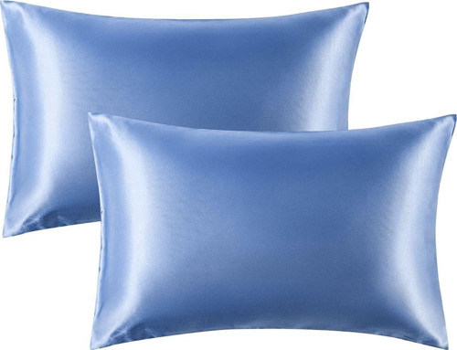 Koyu Mavi Ipek Saten Yastık Kılıfı 50 X 70 2'Li ( Gece Mavisi )
